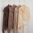 thumbnail image 4 of Soft Viscose Cotton Solid Color Scarf Fashion Wide Edge Thin Hijabs High Quality Headscarf Long Shawls for Muslim Woman (2 Coffee), 4 of 7