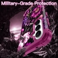 thumbnail image 7 of CASEFIV for Samsung Galaxy S26 Case,Glow in The Dark,Shockproof Protection Hard PC Soft Flexible TPU Bumper Drop Protective Protective Phone Cover Case,Purple Pink Flower, 7 of 7