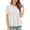 V652 White, variant on Womens Tops Short Puff Sleeve Lightweight Solid Color Crew Neck Blouse Fashion Comfort Tee Black L