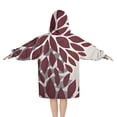 thumbnail image 2 of Red and Gray Floral Pattern Blanket Hoodies for Kids 6-13YR Oversize Wearable Blanket Hoodies for Boys Girls Teens, 2 of 7