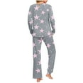 thumbnail image 4 of Jamicy Womens Loungewear Christmas Gift Womens Pajama Sets 2 Piece Pjs Sleepwear Soft Comfy Loungewear Long Sleeve Pullover Top and Pants, 4 of 6