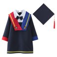 thumbnail image 3 of Boys Girls Kindergarten Graduation Suit two Pcs Graduation Dress Solid Color Coat Long Gown Cap Set with Tassel preschool graduation for Kids Girl 5-6 Years, 3 of 9