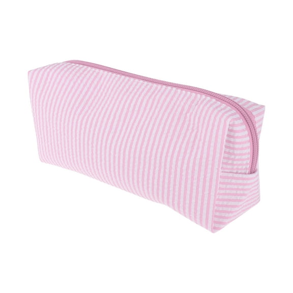 Unique Bargains 1 Pc Lady Portable Rectangle Makeup Bag for Vacation Pink Polyester