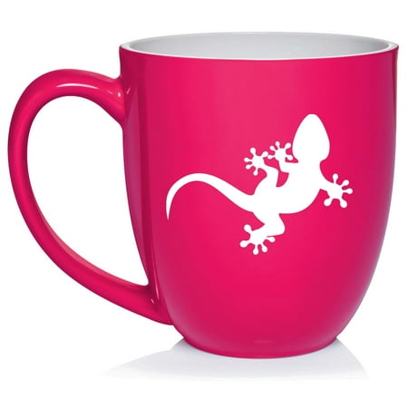 

Gecko Lizard Ceramic Coffee Mug Tea Cup Gift for Her Him Friend Coworker Wife Husband (16oz Hot Pink)