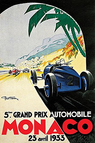Chic Style French Monaco Grand Prix 1933 Metal Sign 