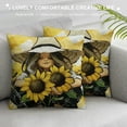 thumbnail image 3 of Chilfamy  Sunflower Pillow Covers Summer Farmhouse Throw Pillow Case Rustic Buffalo Plaids Gnome Floral Decorative Cushion Case for Holiday Indoor Outdoor Sofa Home 20x20in, 3 of 5