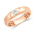 thumbnail image 2 of CARATS FOR YOU 1/5 cttw White Natural Diamond In 14K Rose Gold Plated Solitaire Beze Set Wedding Band Ring (0.20 Carat, I-J Color, I2-I3 Clarity), Ring Size-8.5, 2 of 5