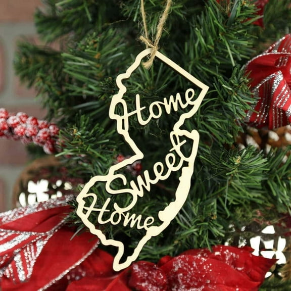 Torched New Jersey Home Sweet Home Ornaments Christmas Tree Hanging Decor