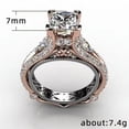 thumbnail image 3 of K-KED Fashion Two Tone 925 Silver Filled Ring Cubic Zircon Wedding Delicate Jewelry Sz 6-10-6, 3 of 6