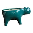 thumbnail image 2 of Jarrón de porcelana con forma de gato, para jardín, accesorios para el hogar Verde, 2 of 9