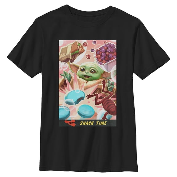 Boys Star Wars: The Mandalorian and Grogu The Child Snack Time Comic Art T Shirt