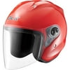 GLX DOT Open Face Motorcycle Helmet, Red, L