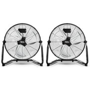 20 Inch 3-Speed High Velocity Heavy Duty Metal Industrial Floor Fan for Warehouse, Workshop, Factory and Basement, Black, 2 Pack