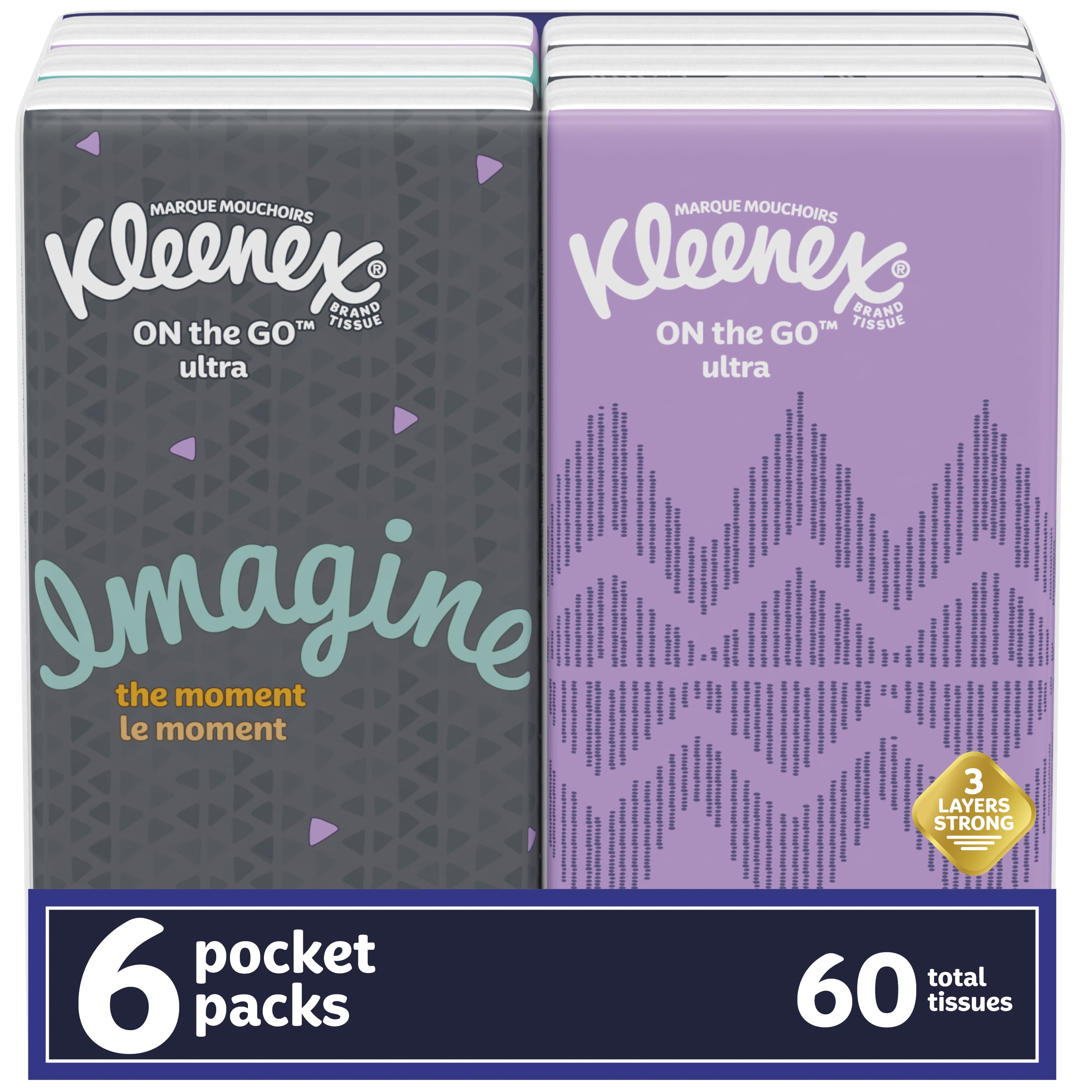 Kleenex/® 3-Ply Pocket Packs Facial Tissues 16 packs of 10 tissues