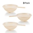 thumbnail image 1 of YBM Home Deep Plastic Colander for Washing and Draining Pasta, 8.5 inch - Ivory 3 Pack, 1 of 3