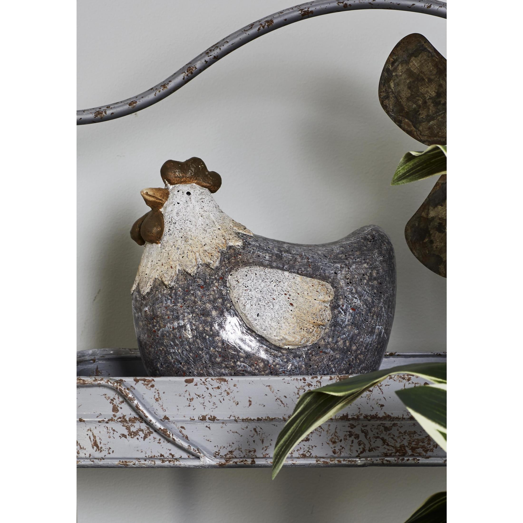 DecMode 10" Indoor Outdoor Chicken Garden Sculpture