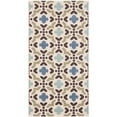 thumbnail image 1 of Safavieh Veranda Collection VER080-0612 Cream and Aqua Square Area Rug, 6 feet 7 inches Square (6'7" Square), 1 of 10