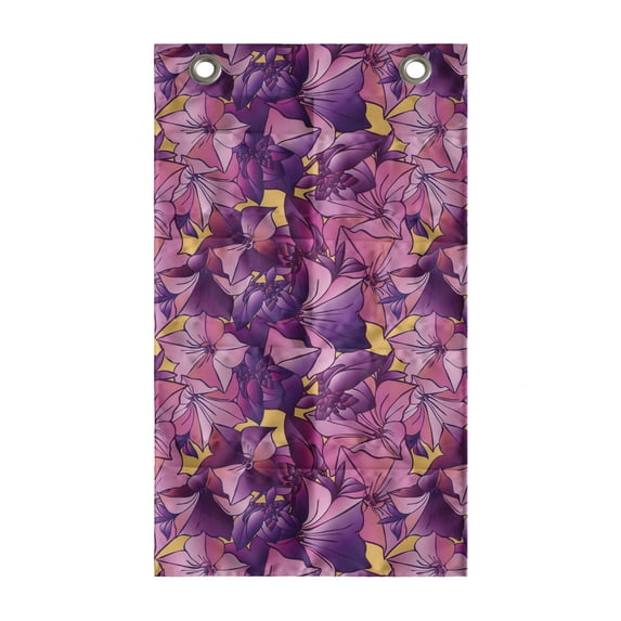 Floral Hanging Pocket Organizer, Illustration of Repetitive Style Tropical Flowers in Romantic Gradient Tones, Printed Polyester Storage Bag with Pockets, 21" x 31", Multicolor