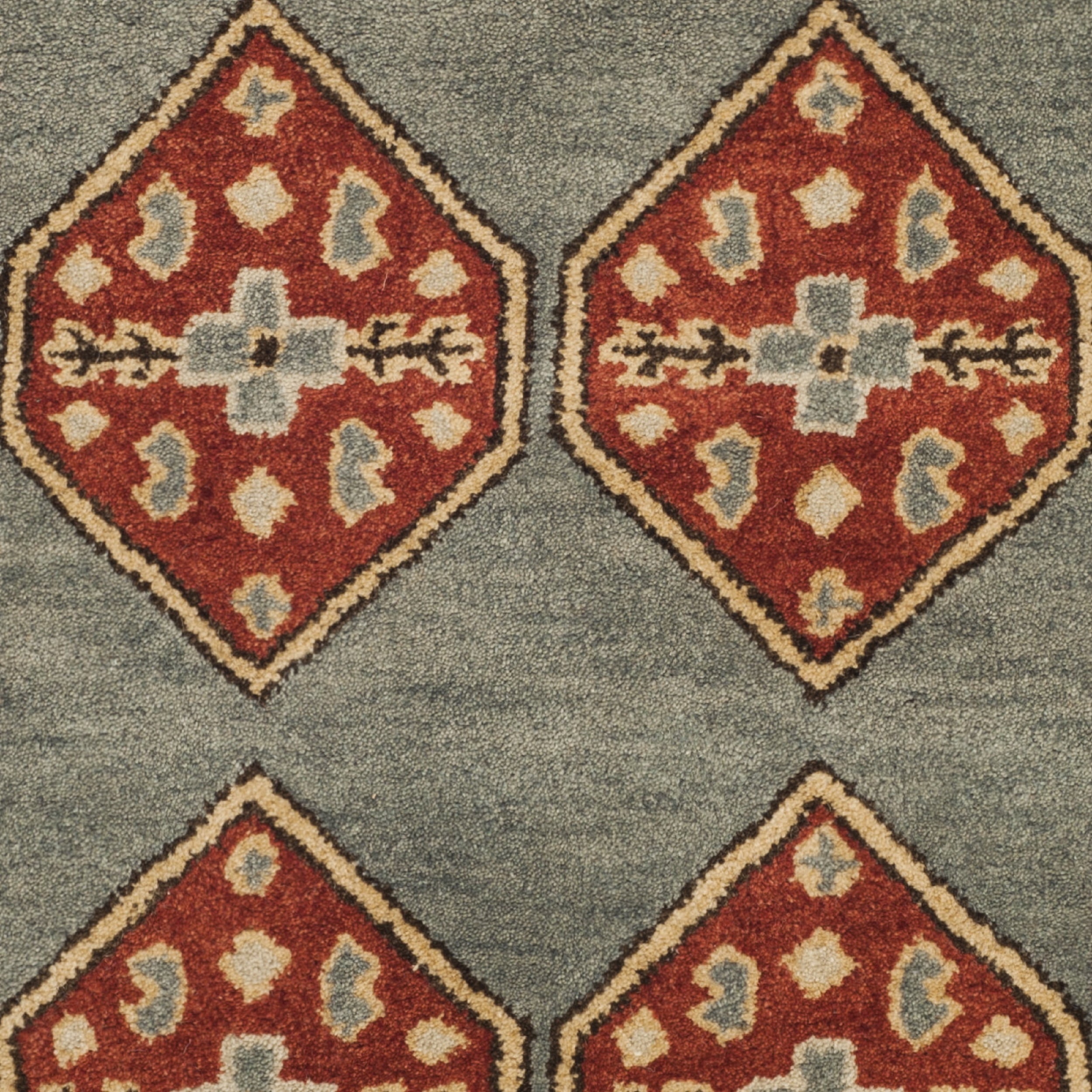 SAFAVIEH Heritage Hoyt Traditional Wool Runner Rug, Blue/Charcoal, 2'3" x 8'