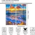 thumbnail image 2 of Ocean Beach Curtains,Sunset Scenery Tropical Ocean Coast Nature Landscapes Print Window Treatments Drapes for Bedroom Kitchen Bathroom,2-Panel Set & Rod Pocket84x84in, 2 of 6