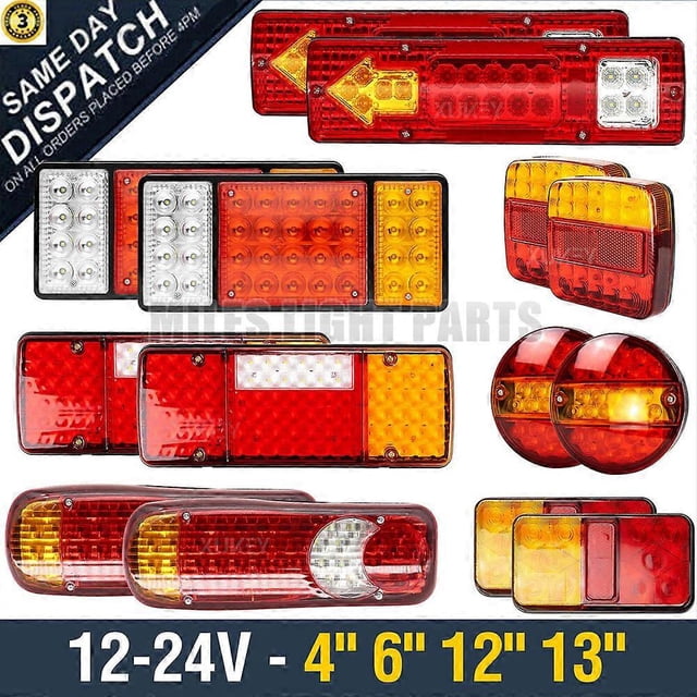 12V 24V LED REAR TAIL LIGHTS LAMP MULTI FUNCTION TRAILER CARAVAN TRUCK LORRY 2X