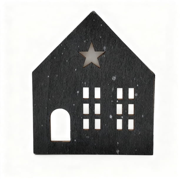 Adorno de escritorio de madera con luz LED, tallado en madera natural, con un suave resplandor, para decorar el escritorio del salón, ideal como regalo de inauguración de casa o de cumpleaños