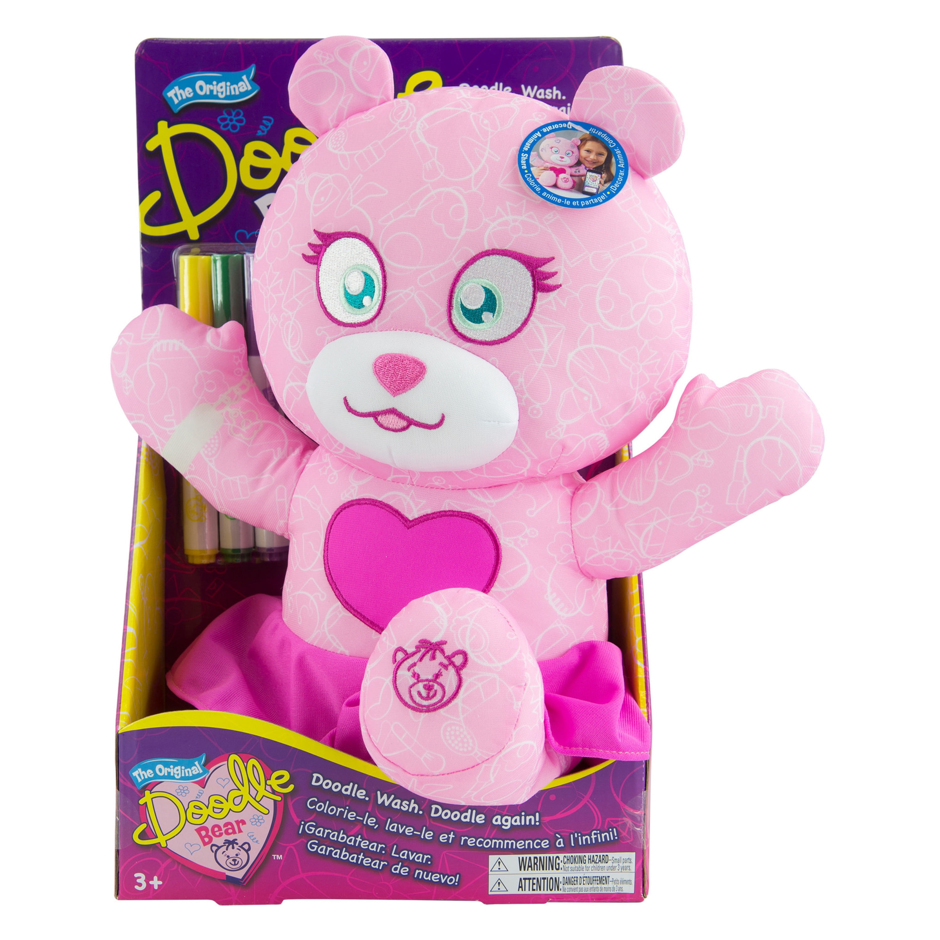 pink doodle bear