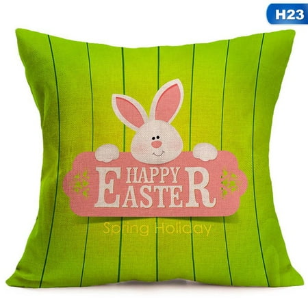 Fancyleo 2019 Pillowcase 43X43Cm Easter Cotton Line Rabbit Throw Pillow Case Waist Cushion Cover Home Decor