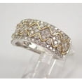 thumbnail image 2 of Silver & Stone Jewels 2Ct Round Cubic Zirconia Cluster Wedding Band Ring 14k Two Tone Gold Plated, 2 of 5