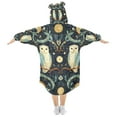 thumbnail image 2 of FORMRS Wearable Blanket Hoodie with Sleeves for Kids Cozy Flannel Sweatshirt, Mystical Owls Pattern, 2 of 7
