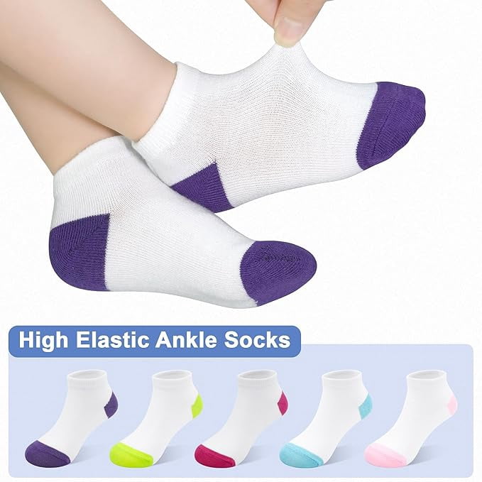 25 Pairs Toddler Kids Socks, Ankle Athletic Low Cut Short Socks for Boys Girls 1-14 Years
