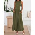 thumbnail image 4 of Vestido casual BTFBM Summer Maxi para mujer sin mangas con fruncidos, 4 of 9