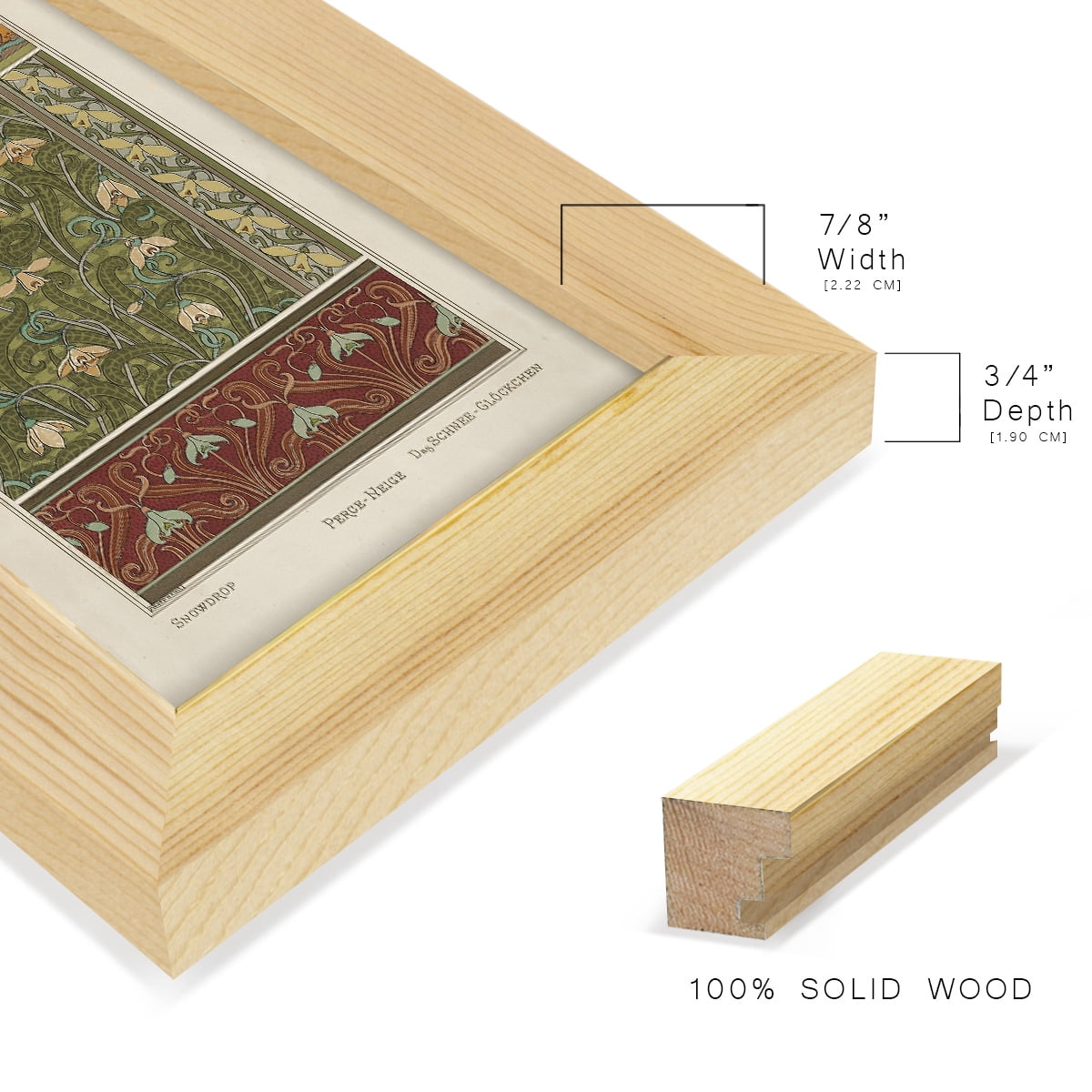 Nouveau Decorative VI - Framed Print w/glass - Natural Wood