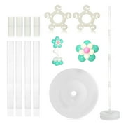 1 Pack Balloon Column Stand Kit with 4 Feet Height AND 2lb Water Fillable Base, Free 1 Piece Portable Balloon Flower Clip Holder