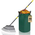 thumbnail image 2 of PYYAN-25 Metal Tines Rake for Leaves, 36-73" Adjustable Handle Garden Rakes,18" Wide Heavy Duty Rake with 32Gallon Reuseable Leaf Bag, A Great Cleanup Set for Lawn, Garden, Yards, Shrub,Grass, RV Cam, 2 of 4