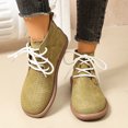 thumbnail image 2 of Willtoo Women's Vintage Lace Up Ankle Boots, Woven Texture Faux Suede Booties with Flat Sole, Casual Short Boots, 2 of 6