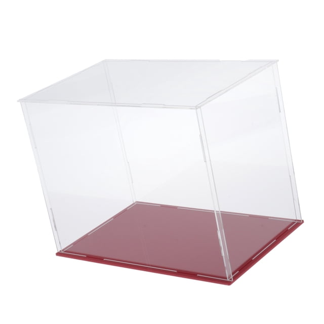 Vitrina de Acrílico Transparente Sunnimix para Bloques de Construcción Juguetes Modelo de Coche Muñeca Rojo