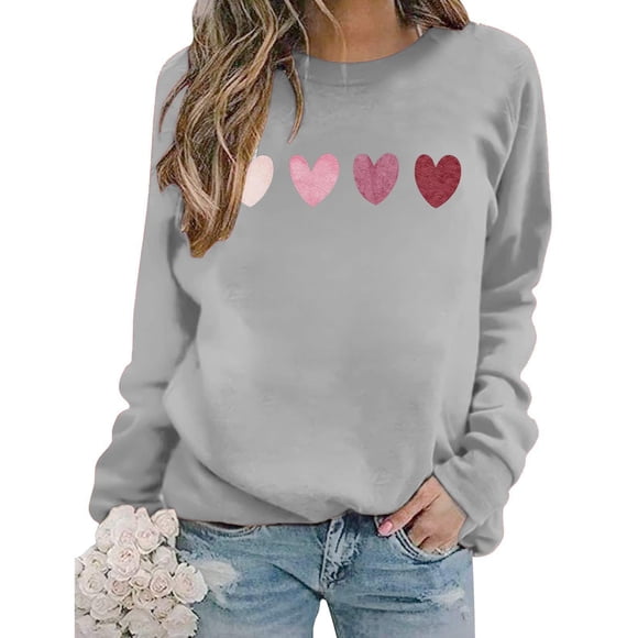 Sudadera KVADN Valentine Love Heart Graphic para mujer