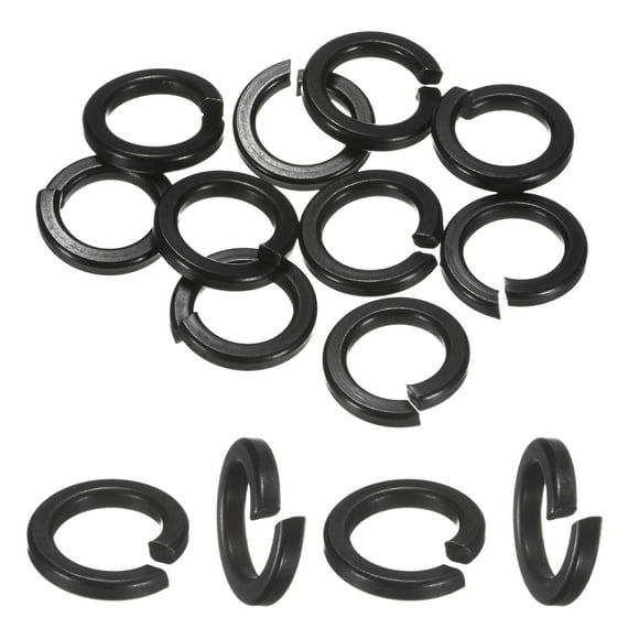 Uxcell 20-Pack Spring Lock Washer, M14 Stainless Steel Electroplating Black Coating Elastic Gasket Screw Fasteners
