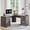 Dark Rustic Oak, variant on OKD 60" Farmhouse L Shaped Executive Desk with Storage Drawers, Wood Home Office Desk with File Cabinet & Charging Station, Antique White