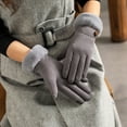 thumbnail image 2 of Women's Fashion Warm Touchscreen Gloves Cute Bow Non-Slip Riding Driving Gloves Gray One Size, 2 of 3