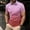 Pink, variant on LADIGASU Men Casual Solid Short Sleeve Turn Down Collar Buttons T-Shirt Blouse