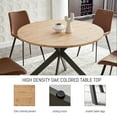 thumbnail image 4 of Jiexi Mid Century Modern Collection 46.4" Round Steel Legs Dining Table, Oak, 4 of 5