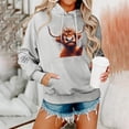 thumbnail image 2 of NinXxx Women's Cow Print Hooded Sweatshirt for Autumn Winter Casual Grey XXL, 2 of 5