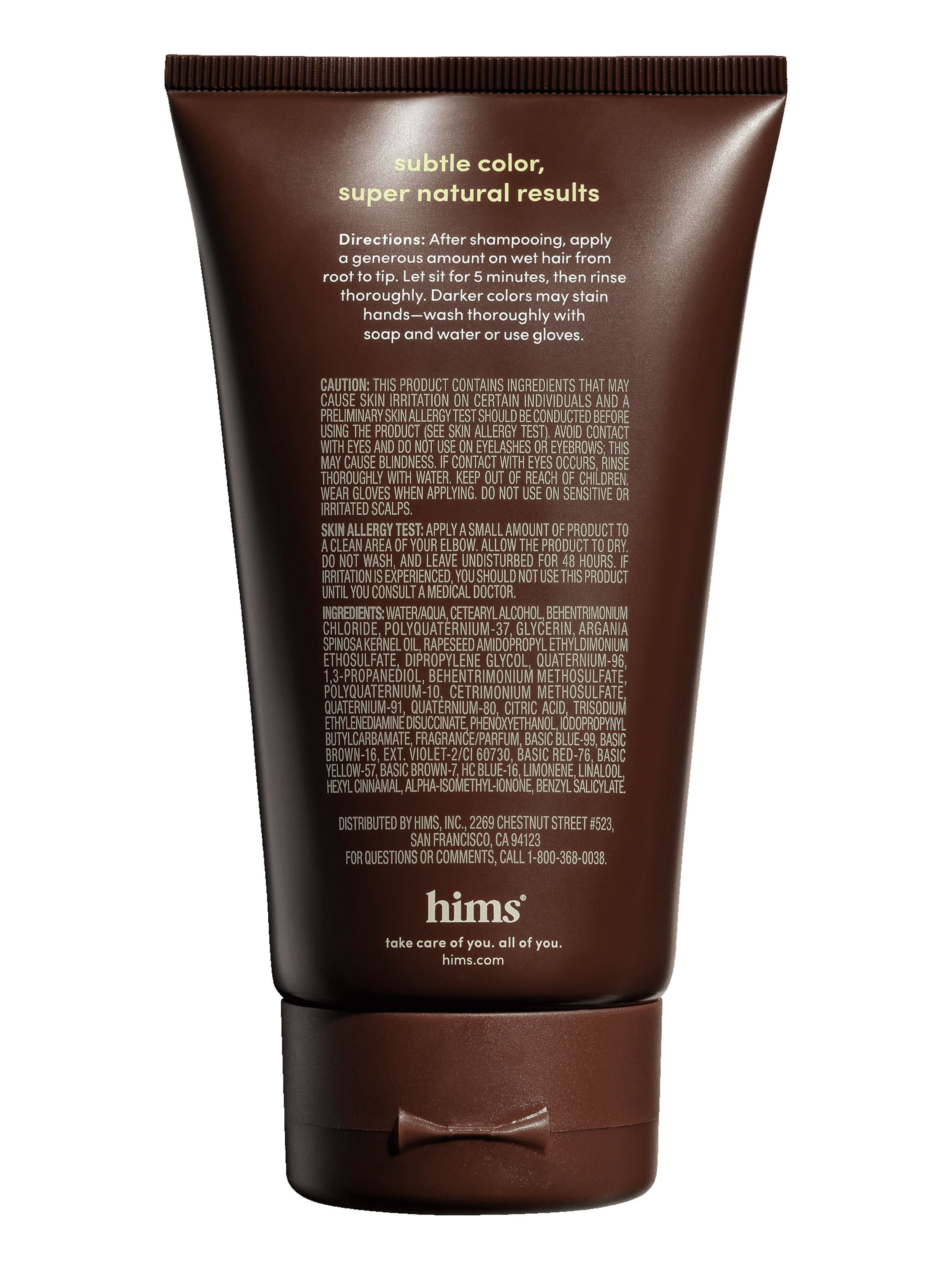 Hims Under Cover Hair Color & Conditioner for Men Semi Permanent Blends Grays, Dark Brown, 5 fl oz