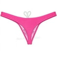 thumbnail image 3 of Botmois Men's Solid Swim Briefs Breathable Bikini Bottoms Thong Drawstring Swimwear Shiny Swimming Spandex Tangas Bathing G-String Pink L, 3 of 4