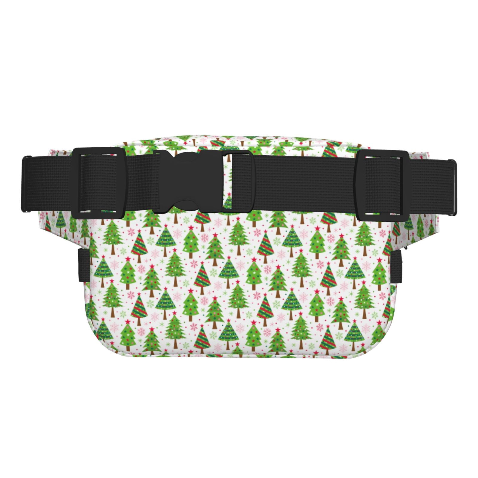 Hirioo Christmas Trees for Double Layer Waist Bag Adjustable Fanny Pack For Travel Running Hiking