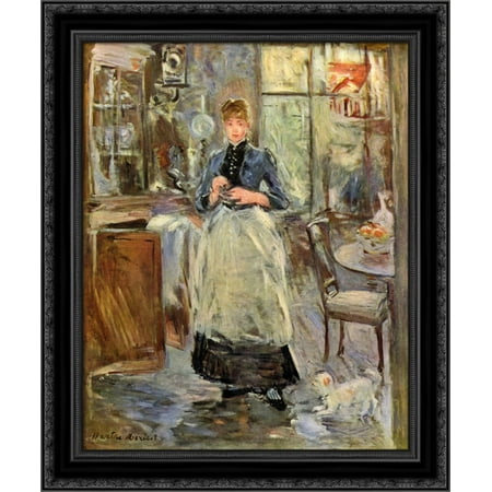 In The Dining Room 20x24 Black Ornate Wood Framed Canvas Art By In The Dining Room 20x24 Black Ornate Wood Framed Canvas Art By Morisot Berthe