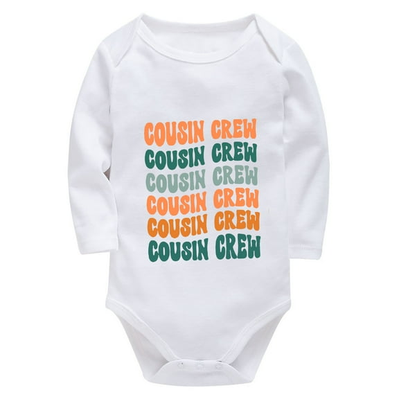 Cousin Crew Baby Onesie Newborn Long Sleeve Baby Girls' One-piece Rompers White Baby Boy Suit 0-3 Months