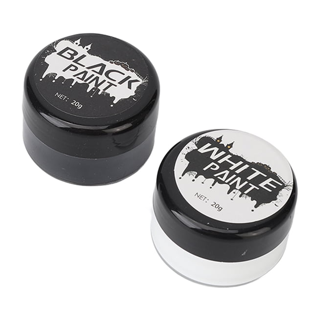 Face Paint Kit, High Coverage Long Lasting Cosplay Paint Kit Black White for Makeup